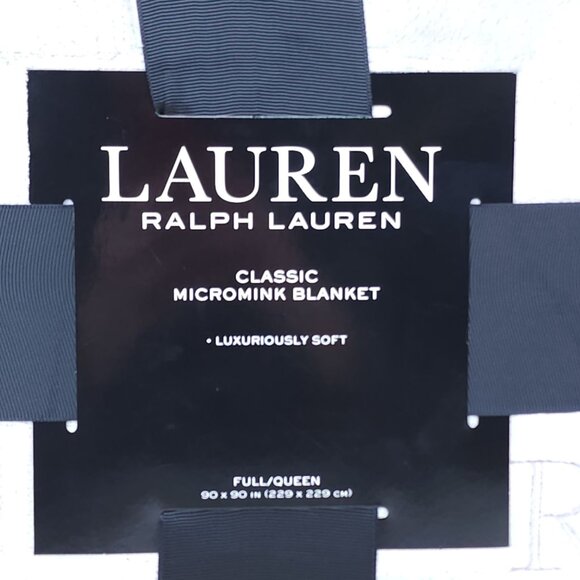 Lauren Ralph Lauren Classic Micromink Blanket Queen 90x90" Luxuriously Soft Gray - Picture 5 of 10